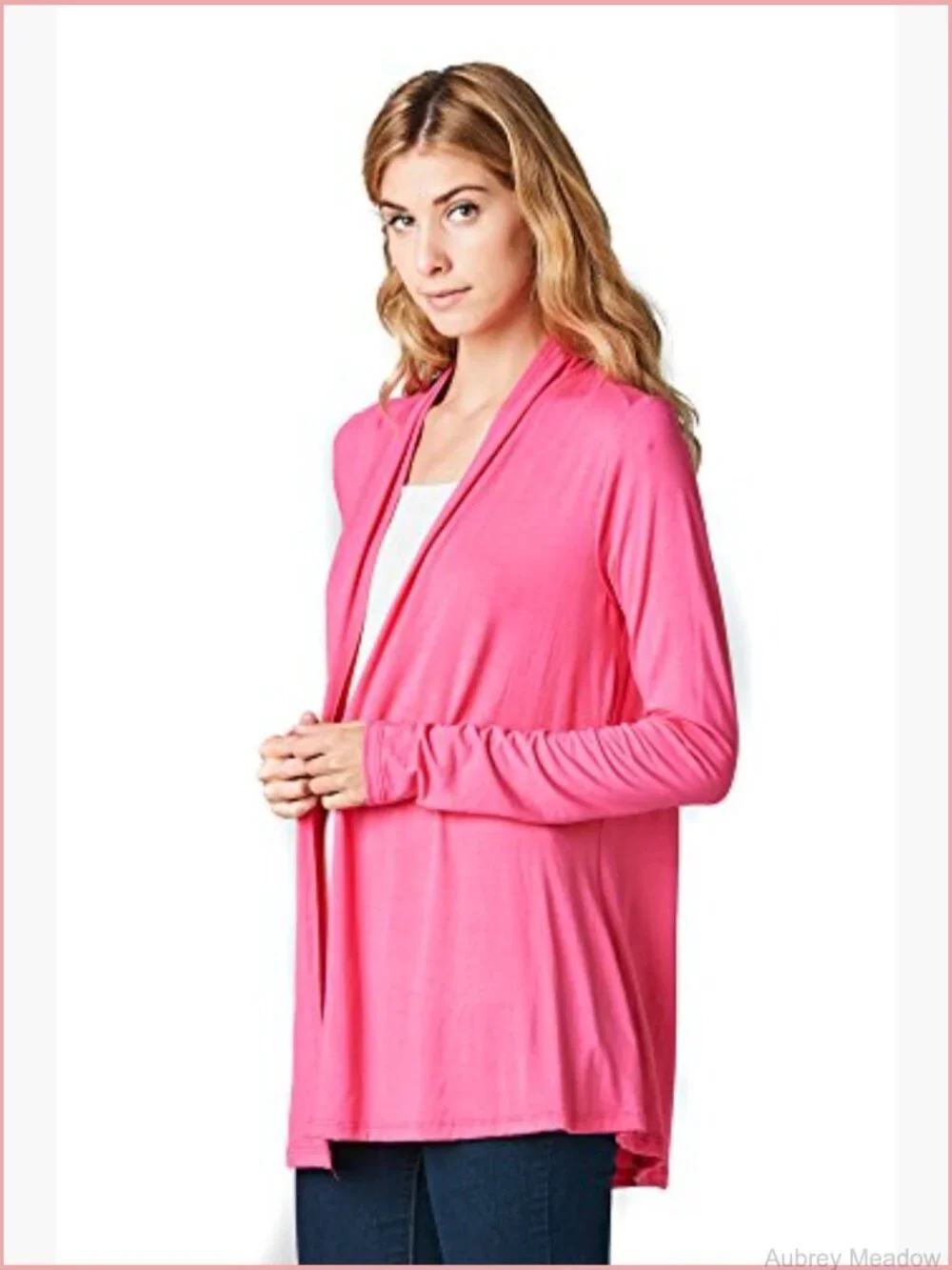 Long Sleeve Open Front Lightweight Viscose Cardigan